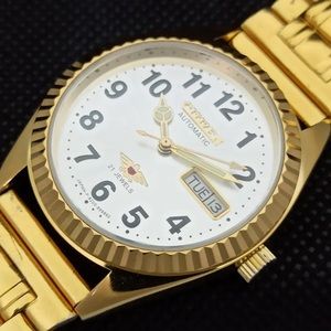 Vintage 1979 Citizen Automatic Men’s Gold/Silver Watch W/DayDate & Japan Made